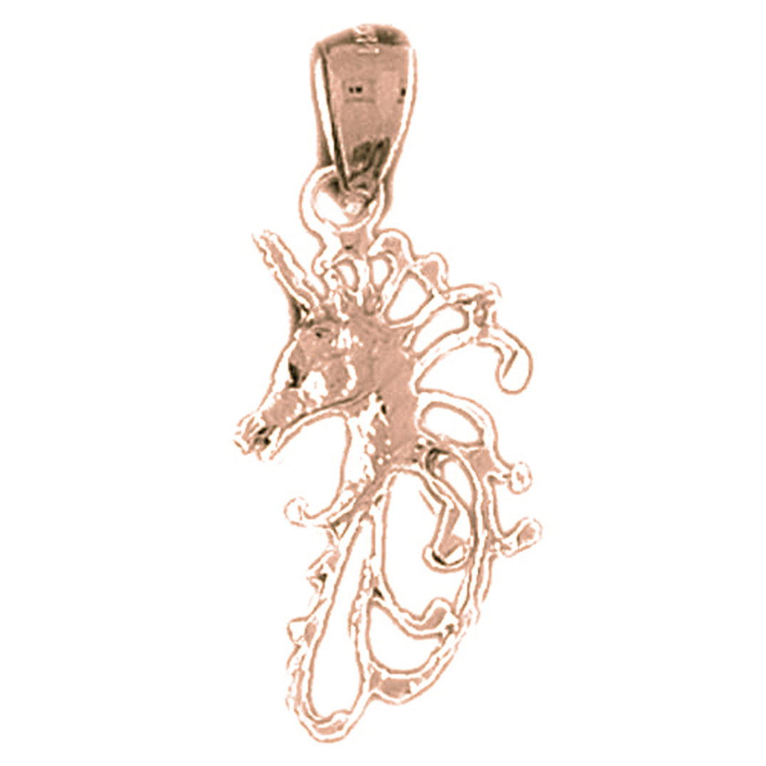 14K or 18K Gold Unicorns Pendant