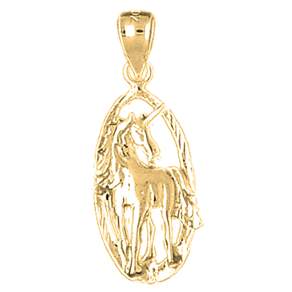14K or 18K Gold Unicorns Pendant