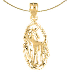 14K or 18K Gold Unicorns Pendant