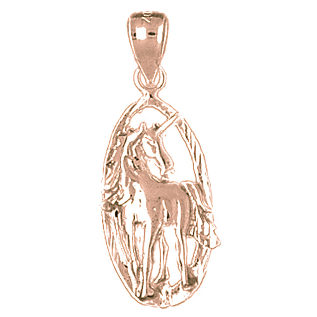 14K or 18K Gold Unicorns Pendant