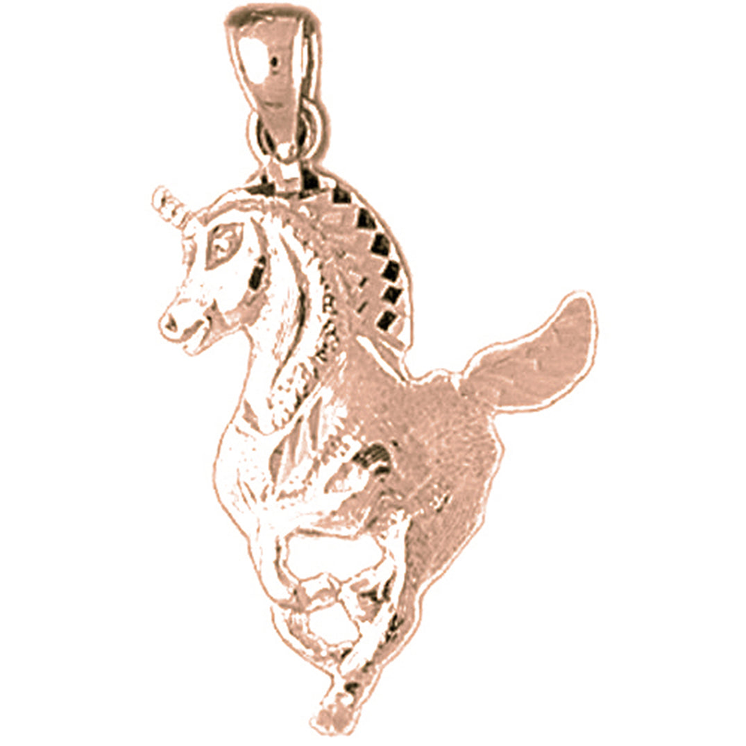 14K or 18K Gold Unicorns Pendant