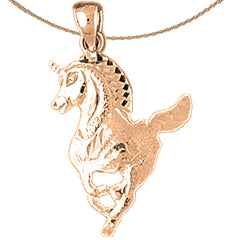 14K or 18K Gold Unicorns Pendant