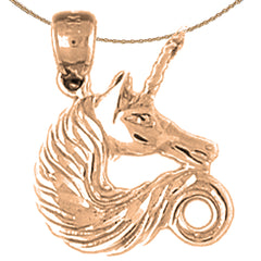 14K or 18K Gold Unicorns Pendant