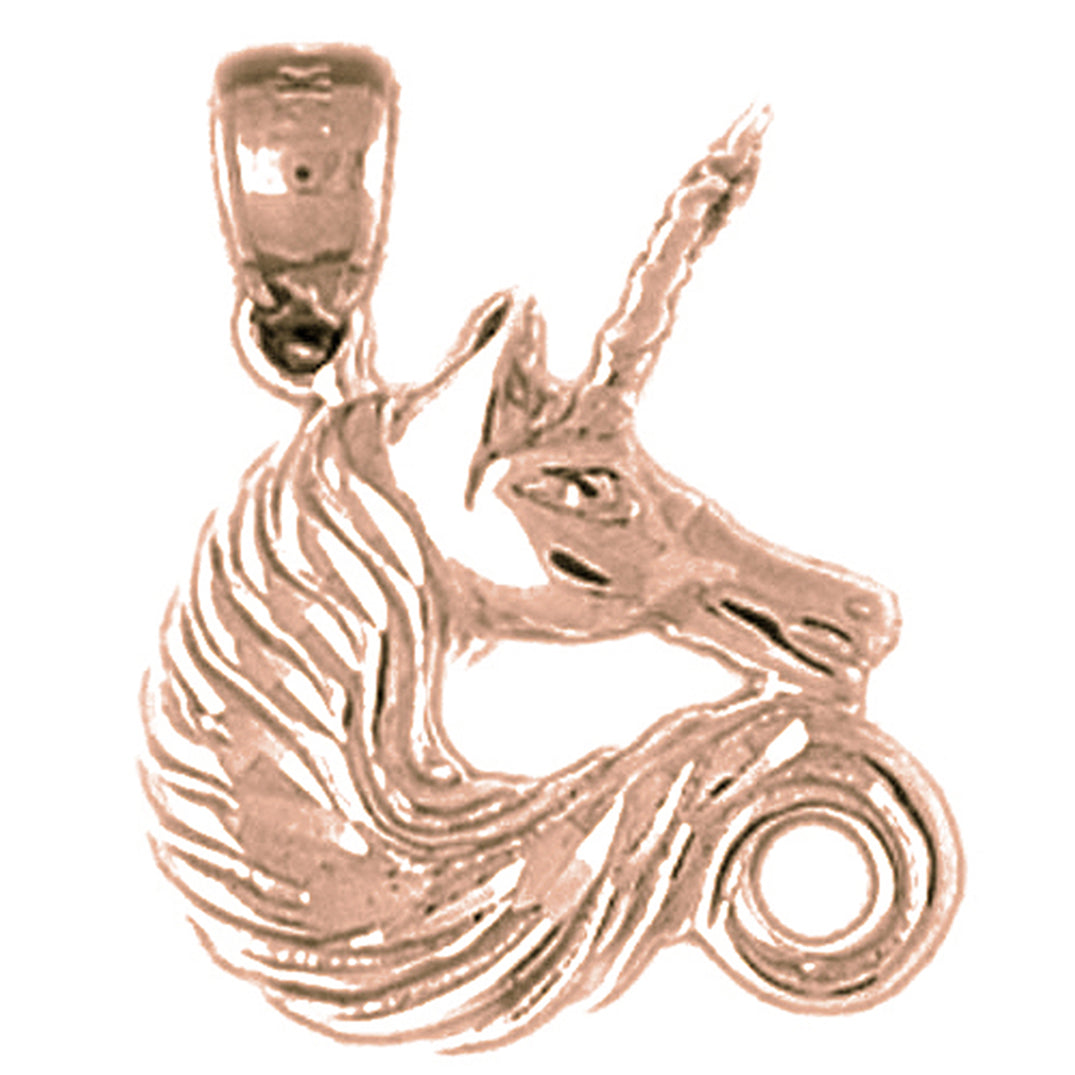 14K or 18K Gold Unicorns Pendant