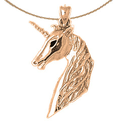 10K, 14K or 18K Gold Unicorns Pendant