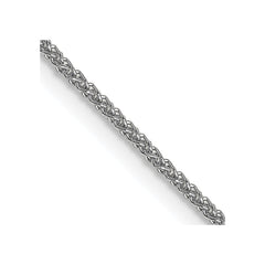18K White Gold 1mm Diamond-cut Spiga Chain