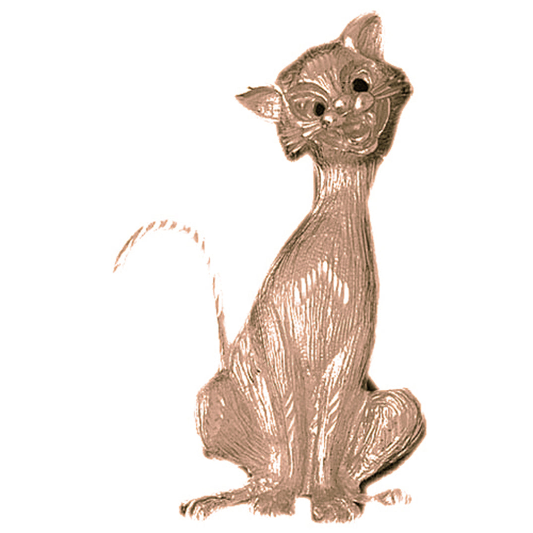 10K, 14K or 18K Gold Cat Pendant