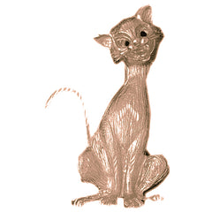 10K, 14K or 18K Gold Cat Pendant