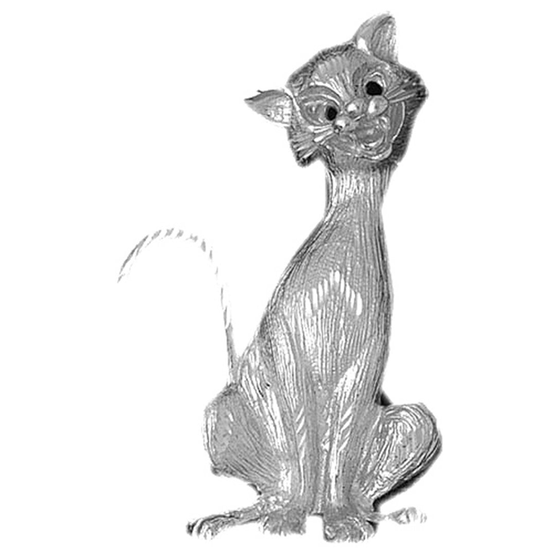 10K, 14K or 18K Gold Cat Pendant