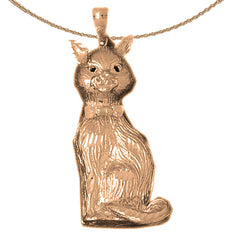 10K, 14K or 18K Gold Cat Pendant