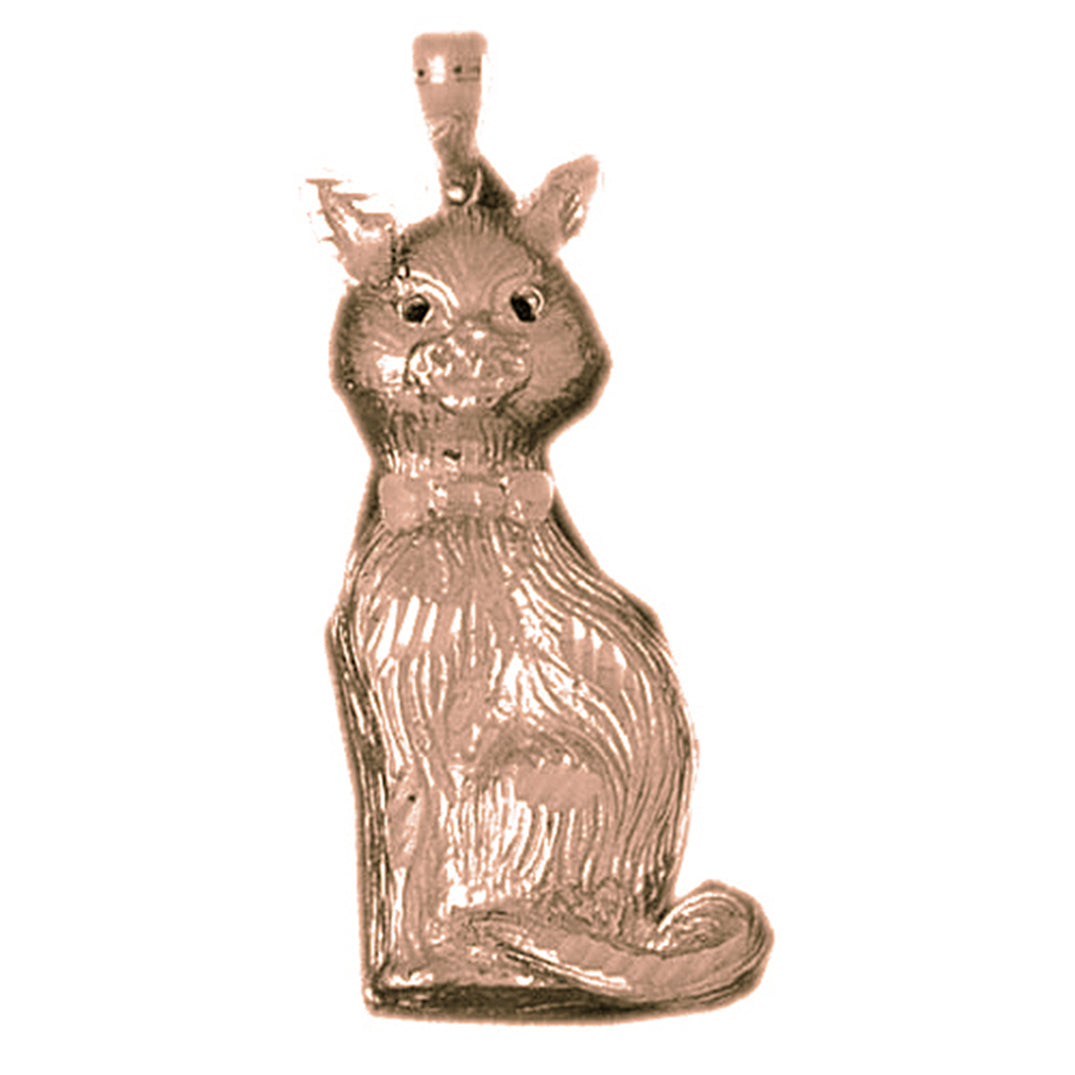 10K, 14K or 18K Gold Cat Pendant