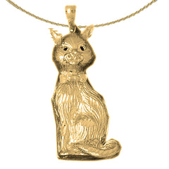 10K, 14K or 18K Gold Cat Pendant