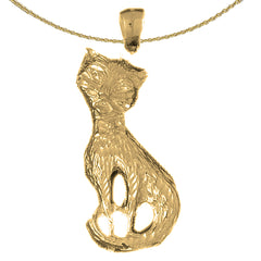 10K, 14K or 18K Gold Cat Pendant