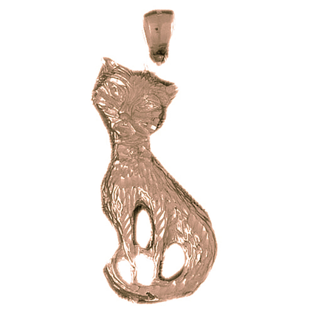 10K, 14K or 18K Gold Cat Pendant
