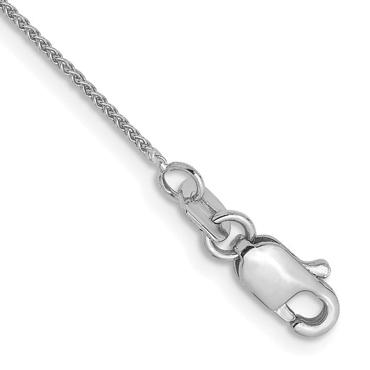 14K White Gold .8mm Spiga (Wheat) Chain