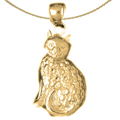 10K, 14K or 18K Gold Cat Pendant