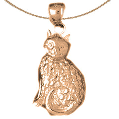 10K, 14K or 18K Gold Cat Pendant