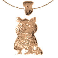 Colgante de gato de oro de 10K, 14K o 18K