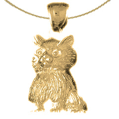 Colgante de gato de oro de 10K, 14K o 18K