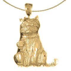 10K, 14K or 18K Gold Cat Pendant