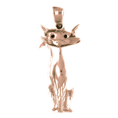 10K, 14K or 18K Gold Cat Pendant