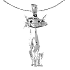 Colgante de gato de oro de 10K, 14K o 18K