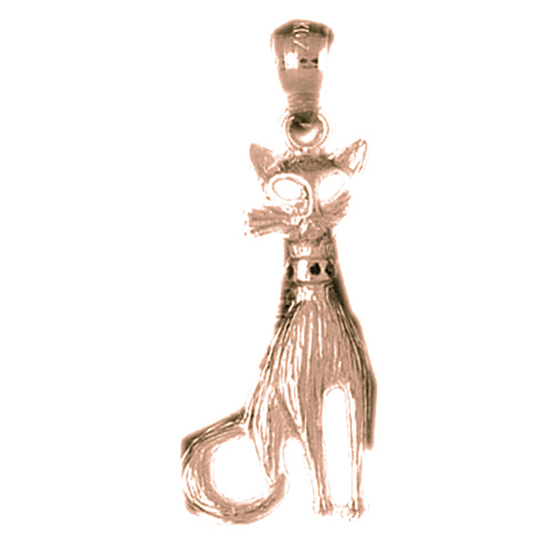 10K, 14K or 18K Gold Cat Pendant