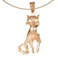 10K, 14K or 18K Gold Cat Pendant