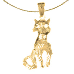 10K, 14K or 18K Gold Cat Pendant