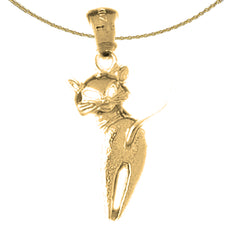 14K or 18K Gold Cat Pendant