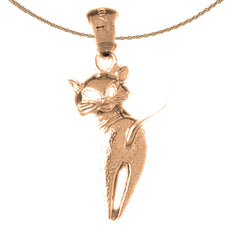 14K or 18K Gold Cat Pendant