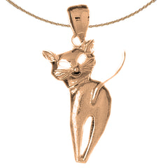 10K, 14K or 18K Gold Cat Pendant