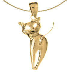 10K, 14K or 18K Gold Cat Pendant