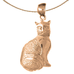 10K, 14K or 18K Gold Cat Pendant