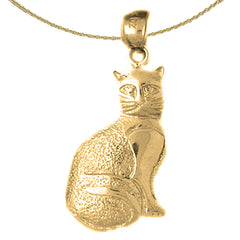 10K, 14K or 18K Gold Cat Pendant