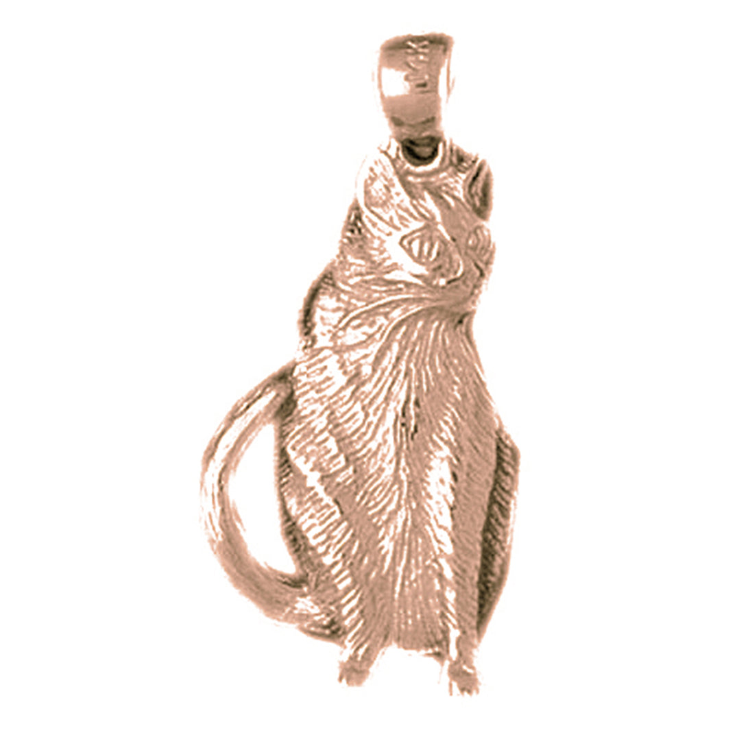 10K, 14K or 18K Gold Cat Pendant