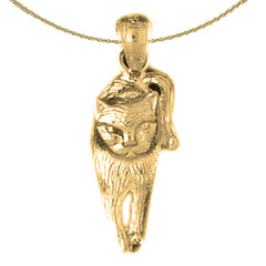 14K or 18K Gold Cat Pendant