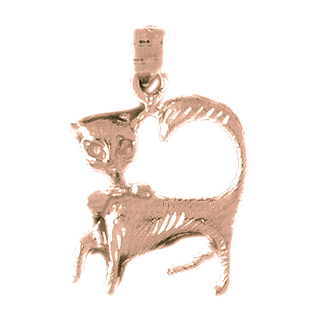 10K, 14K or 18K Gold Cat Pendant