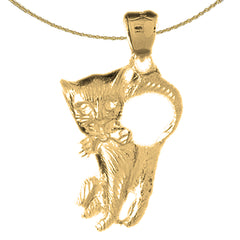 10K, 14K or 18K Gold Cat Pendant