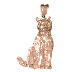 14K or 18K Gold Cat Pendant