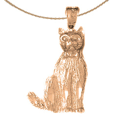 14K or 18K Gold Cat Pendant
