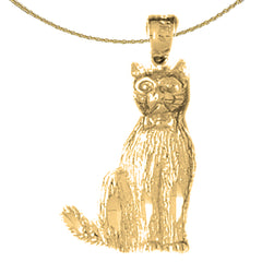14K or 18K Gold Cat Pendant