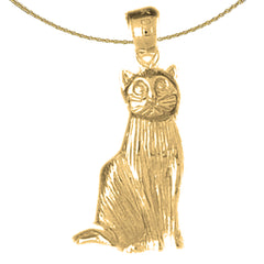 14K or 18K Gold Cat Pendant