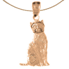 10K, 14K or 18K Gold Cat Pendant