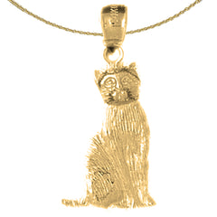 10K, 14K or 18K Gold Cat Pendant