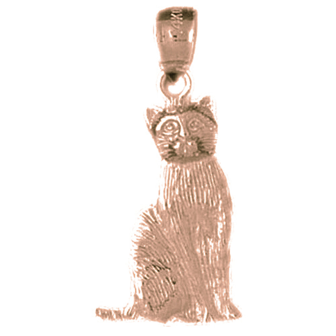 10K, 14K or 18K Gold Cat Pendant