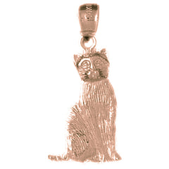 10K, 14K or 18K Gold Cat Pendant