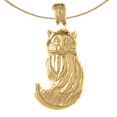 14K or 18K Gold Cat Pendant