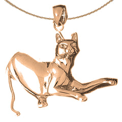 10K, 14K or 18K Gold Cat Pendant