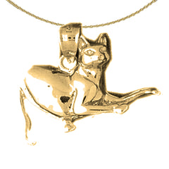 10K, 14K or 18K Gold Cat Pendant